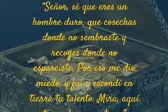escondí en tierra tu talento
